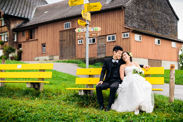 Pre wedding photo shoot with Karen and Sausage in Switzerland.