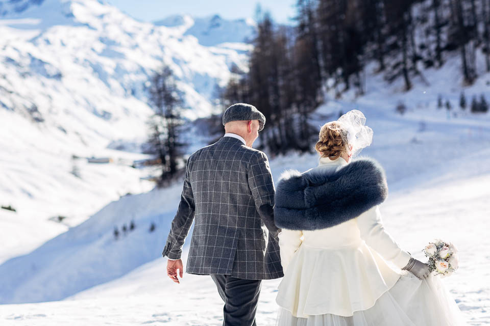 Hochzeit von Fiona und Gregor in Sils-Maria vom 06. Januar 2015.